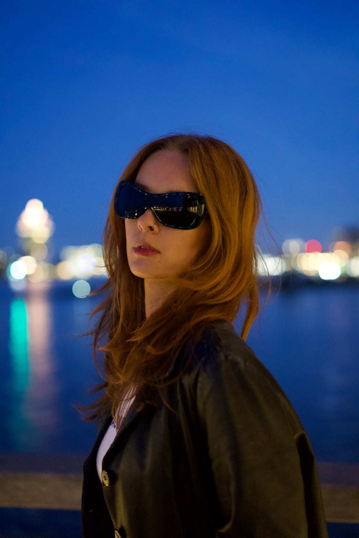 Model wearing rave sunglasses Melody