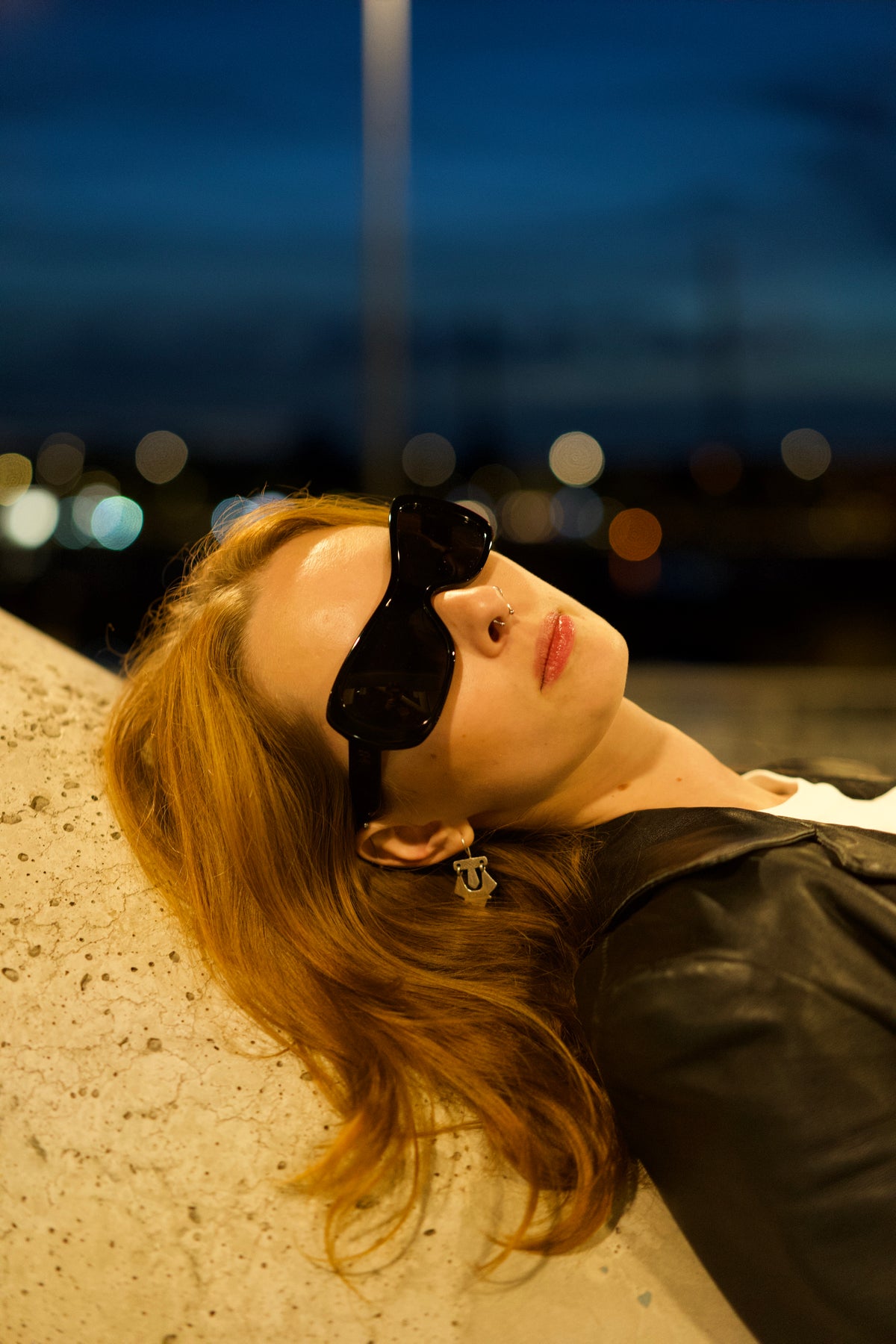 Model wearing rave sunglasses Melody
